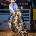 MI217422-Ariat Pro-Team cowboy Shane Kenny and his legendary 20yo horse 'Jellybean' in the final of the Rope and Tie