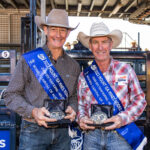 MI217720-Over 55's Team Roping pair of Heeler Warrick Hale (L) and Header Casey Tribe (R) win back-to-back Mount Isa titles