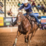 MI223447-Charters Towers cowgirl Tylen Gibb, the 2022 Mount Isa Mines Barrel Race Champion on board her 19yo gelding 'Traditional Ramses'